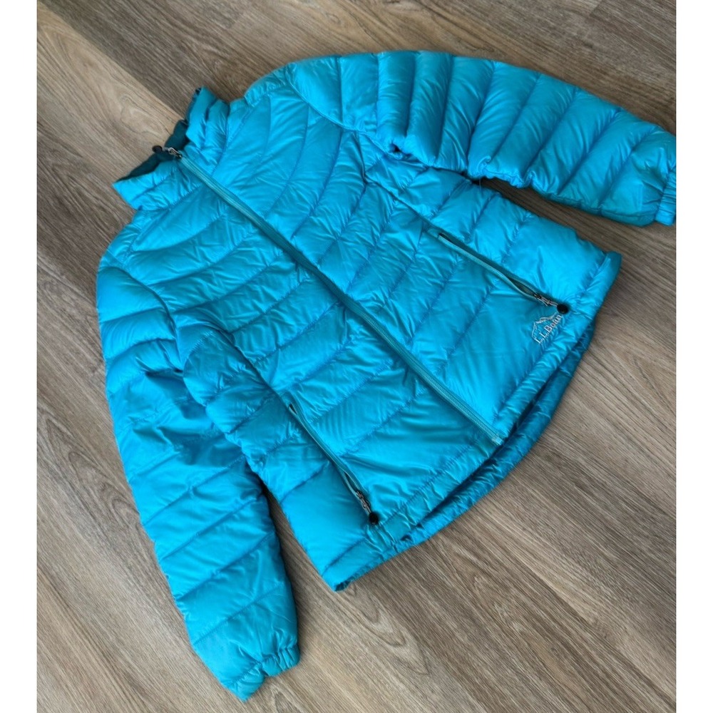 LL Bean‎ 85 Down Puffer  Jacket Women Med Downtek 502455 Active Sky Blue - Picture 2 of 10